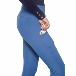 Sale - Legging d'équitation polaire femme Lili steel blue Leggings D'Équitation
