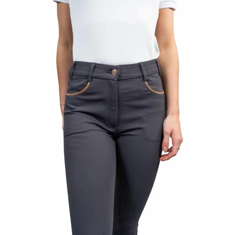 Hot - Pantalon d'équitation femme Boogie dark grey/ rose gold Pantalons D'Équitation