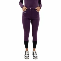 Hot - Pantalon d'équitation polaire femme Jaipur figue Pantalons D'Équitation
