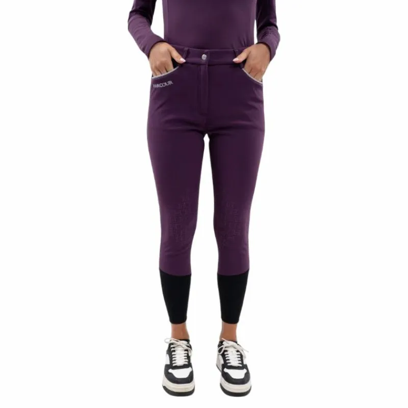 Hot - Pantalon d'équitation polaire femme Jaipur figue Pantalons D'Équitation