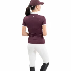 Polos Et Chemises*Harcour - Polo de concours manches courtes femme Shine aubergine Bordeaux