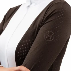 Hot - Polo de concours manches longues femme Stella cacao Polos Et Chemises