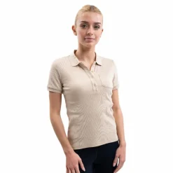 Polos Et Chemises*Harcour - Polo manches courtes femme Pamoly lin Beige