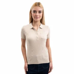 Polos Et Chemises*Harcour - Polo manches courtes femme Pamoly lin Beige