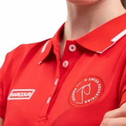 Polos Et Chemises*Harcour - Polo manches courtes femme Swiss Equestrian Friends Douve Rouge