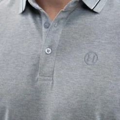 Polos Et Chemises|Polos Et Chemises*Harcour - Polo manches longues homme Malik chiné Gris