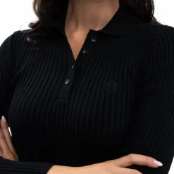 Polos Et Chemises*Harcour - Polo manches longues femme Aurore Noir