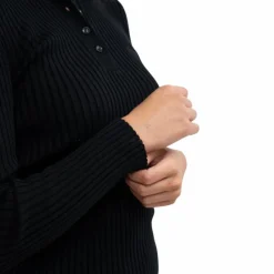 Polos Et Chemises*Harcour - Polo manches longues femme Aurore Noir