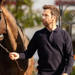 Polos Et Chemises|Polos Et Chemises*Harcour - Polo manches longues homme Ange Marine