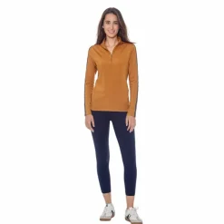 Hot - Polo manches longues chaud femme Pistach golden yellow Polos Et Chemises