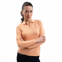 Clearance - Polo manches longues femme Pepite abricot Polos Et Chemises
