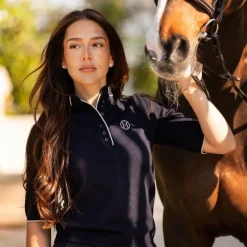 Polos Et Chemises*Harcour - Polo manches mi-longues femme Amande Marine
