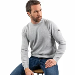 Pulls Et Gilets|Pulls Et Gilets*Harcour - Pullover manches longues homme casual Paul chiné Gris