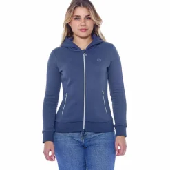 Pulls Et Gilets*Harcour - Sweat à zip manches longues femme Sworm steel blue Bleu