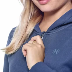 Pulls Et Gilets*Harcour - Sweat à zip manches longues femme Sworm steel blue Bleu