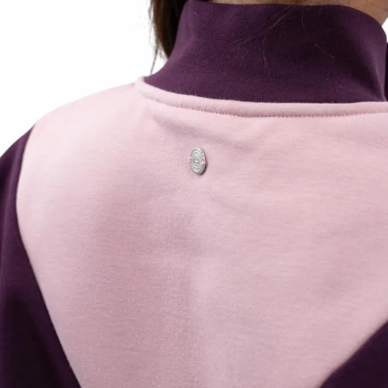 Pulls Et Gilets*Harcour - Sweat col montant femme Ambre figue/ pivoine Violet