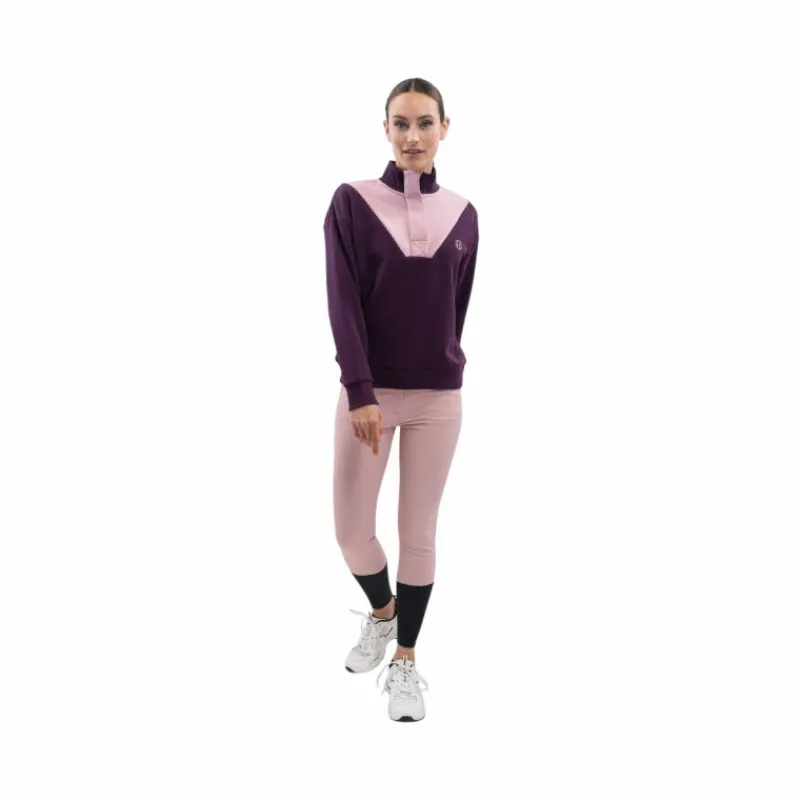 Pulls Et Gilets*Harcour - Sweat col montant femme Ambre figue/ pivoine Violet