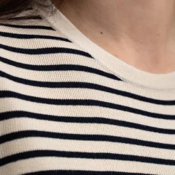 New - T-shirt manches courtes femme Tzimi lin/ marine T-Shirts Et Baselayers