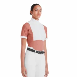 Polos Et Chemises*Horse Pilot - Chemise de concours manches courtes femme Monica brick dust Orange