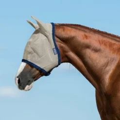 Masques Anti-Mouches Poneys|Masques Anti-Mouches*Horseware - Bonnet anti-insectes Amigo Fly Mask / marine Beige