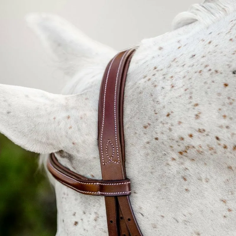 Hot - Bridon Cavesson Hunter Pony avec rênes dark tan Bridons