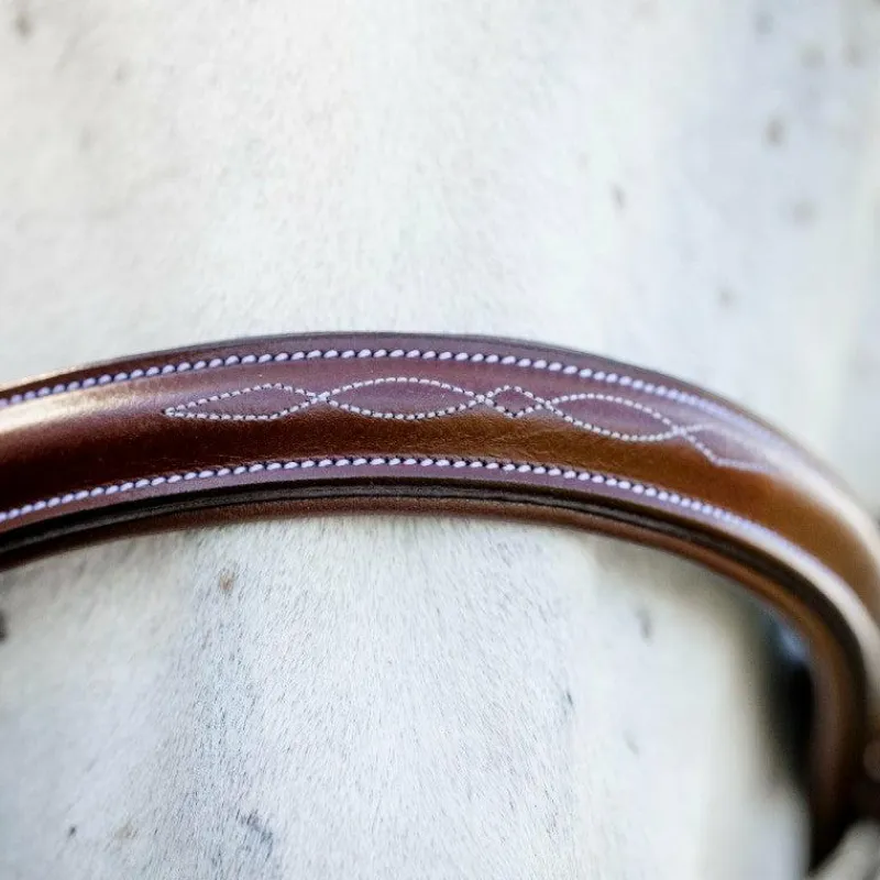 Hot - Bridon Cavesson Hunter Pony avec rênes dark tan Bridons