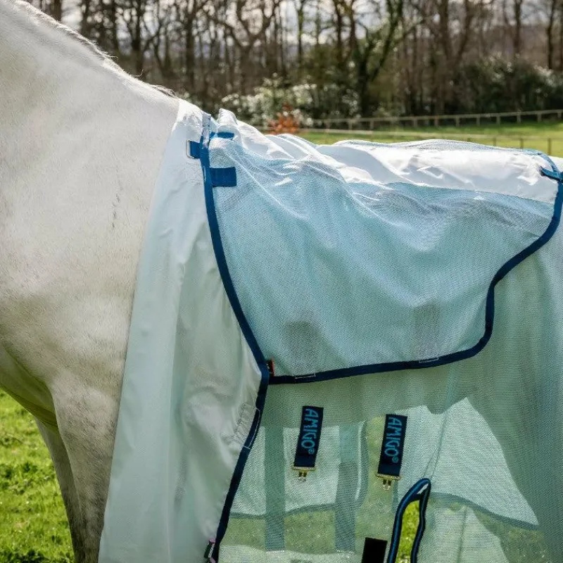 Couvertures Et Chemises*Horseware - Chemise anti-mouches Amigo Bug Buster azure blue/ marine/ éléctrique Bleu