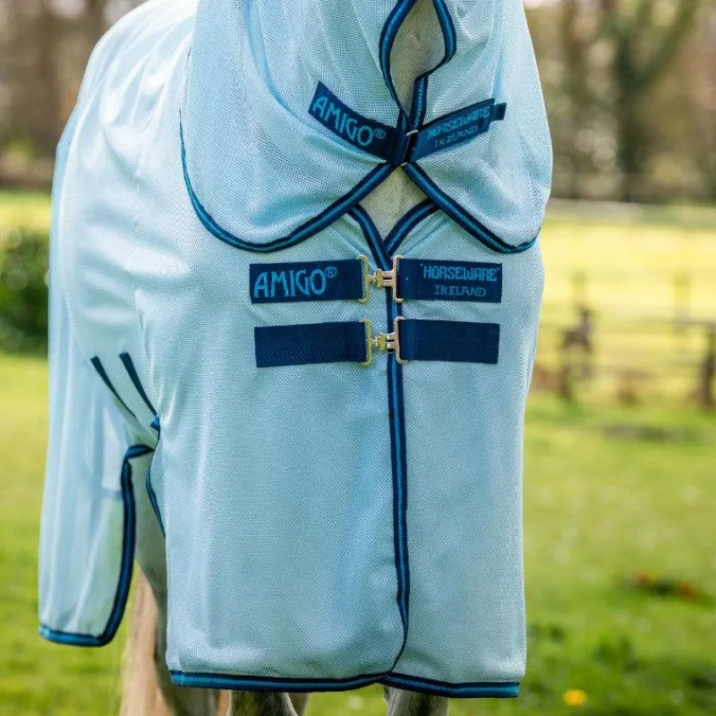Couvertures Et Chemises*Horseware - Chemise anti-mouches Amigo Bug Buster azure blue/ marine/ éléctrique Bleu