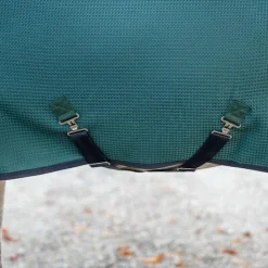 Couvertures Et Chemises*Horseware - Chemise séchante Rambo Techni Waffle dynasty green/ marine/ argent Vert