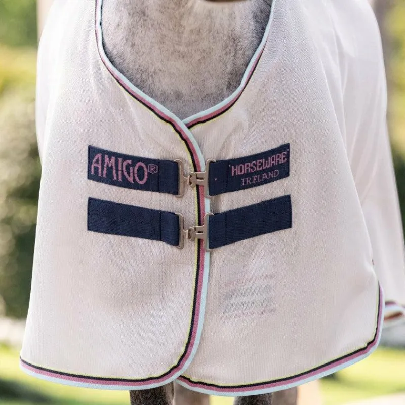 Discount - Couverture anti-mouches Amigo Bug Rug Plus Pony argent/ lime/ marine/ rose/ bleu Couvertures Poneys|Couvertures Et Chemises