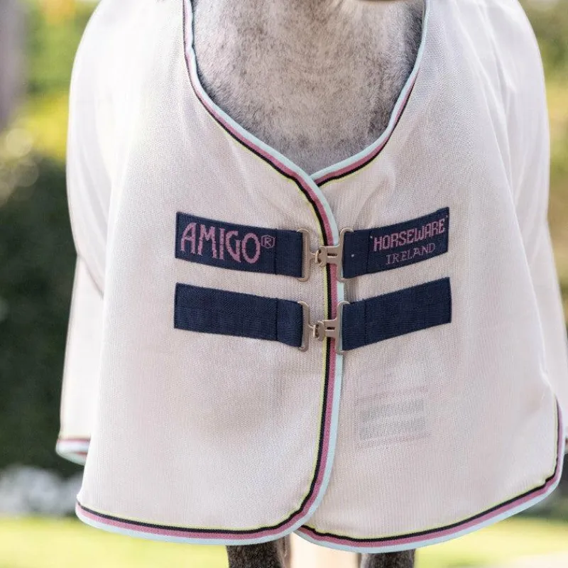 Couvertures Poneys|Couvertures Et Chemises*Horseware - Couverture anti-mouches Amigo Bug Rug Pony argent/ lime/ marine/ rose/ bleu Gris