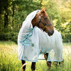 Couvertures Et Chemises*Horseware - Couverture anti-mouches Amigo AmECO bug buster argent/ bleu clair Gris