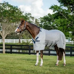 Couvertures Et Chemises*Horseware - Couverture anti-mouches Rambo Protector argent/ marine/ blanc/ beige Gris