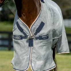 Couvertures Et Chemises*Horseware - Couverture anti-mouches Rambo Protector argent/ marine/ blanc/ beige Gris