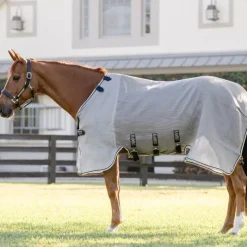 Best - Couverture anti-mouches Rambo Protector Fieldsafe argent/ marine/ blanc/ beige Couvertures Et Chemises