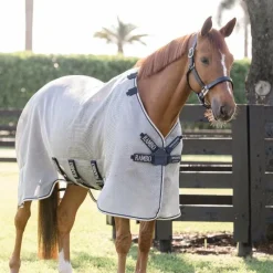 Best - Couverture anti-mouches Rambo Protector Fieldsafe argent/ marine/ blanc/ beige Couvertures Et Chemises