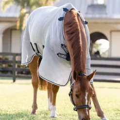 Best - Couverture anti-mouches Rambo Protector Fieldsafe argent/ marine/ blanc/ beige Couvertures Et Chemises