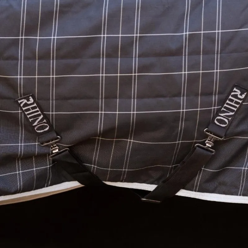 Couvertures Poneys|Couvertures Et Chemises*Horseware - Couverture de box Rhino Pony Stable VL / gris/ blanc à carreaux/ gris 250g Noir