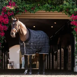 Couvertures Poneys|Couvertures Et Chemises*Horseware - Couverture de box Rhino Pony Stable VL / gris/ blanc à carreaux/ gris 250g Noir