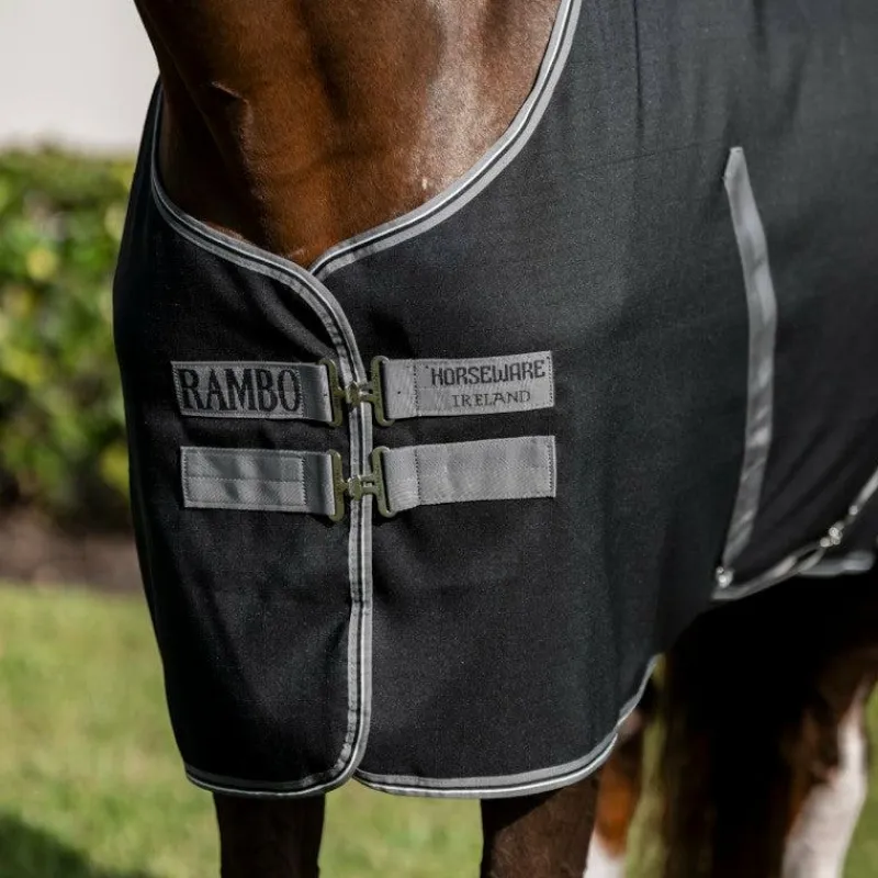 Couvertures Et Chemises*Horseware - Couverture de box Rambo Stable / thunderstorm grey/ argent Noir