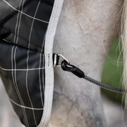 New - Couverture de box Rhino Stable VL / gris/ blanc à carreaux/ gris 350g Couvertures Et Chemises