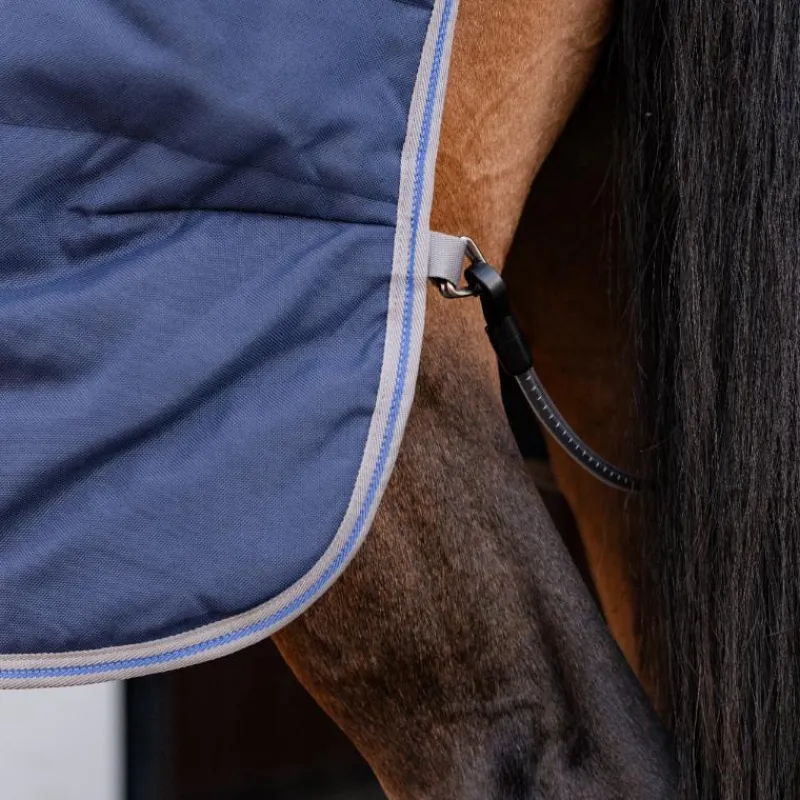 Couvertures Et Chemises*Horseware - Couverture de box Rhino Stable VL / titanium grey/ classic blue 350g Marine