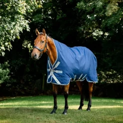 Couvertures Et Chemises*Horseware - Couverture d'extérieur Rhino Wug / titanium grey/ classic blue 250g Marine