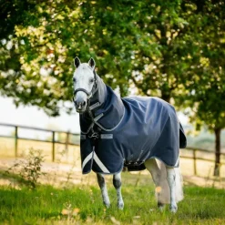 Couvertures Poneys|Couvertures Et Chemises*Horseware - Couverture d'extérieur Rambo Supreme Turnout Plus Lite / thunderstorm grey/ argent 0g Marine