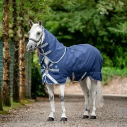 Couvertures Poneys|Couvertures Et Chemises*Horseware - Couverture d'extérieur Rhino Plus Pony Turnout / titanium grey/ classic blue 100g Marine