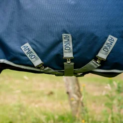 Couvertures Et Chemises*Horseware - Couverture d'extérieur Amigo Bravo 12 Plus Turnout / titanium grey/ argent 400g Marine
