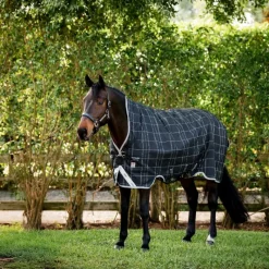 Best - Couverture d'extérieur Rhino Wug Turnout VL / gris/ blanc à carreaux 450g Couvertures Et Chemises