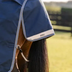 Couvertures Et Chemises*Horseware - Couverture d'extérieur Rhino Turnout / titanium grey/ classic blue 100g Marine