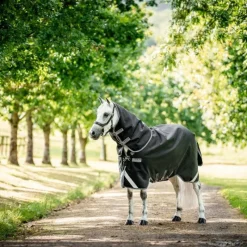 Online - Couverture d'extérieur Rambo Supreme Turnout Plus / thunderstorm grey/ silver 250g Couvertures Poneys|Couvertures Et Chemises