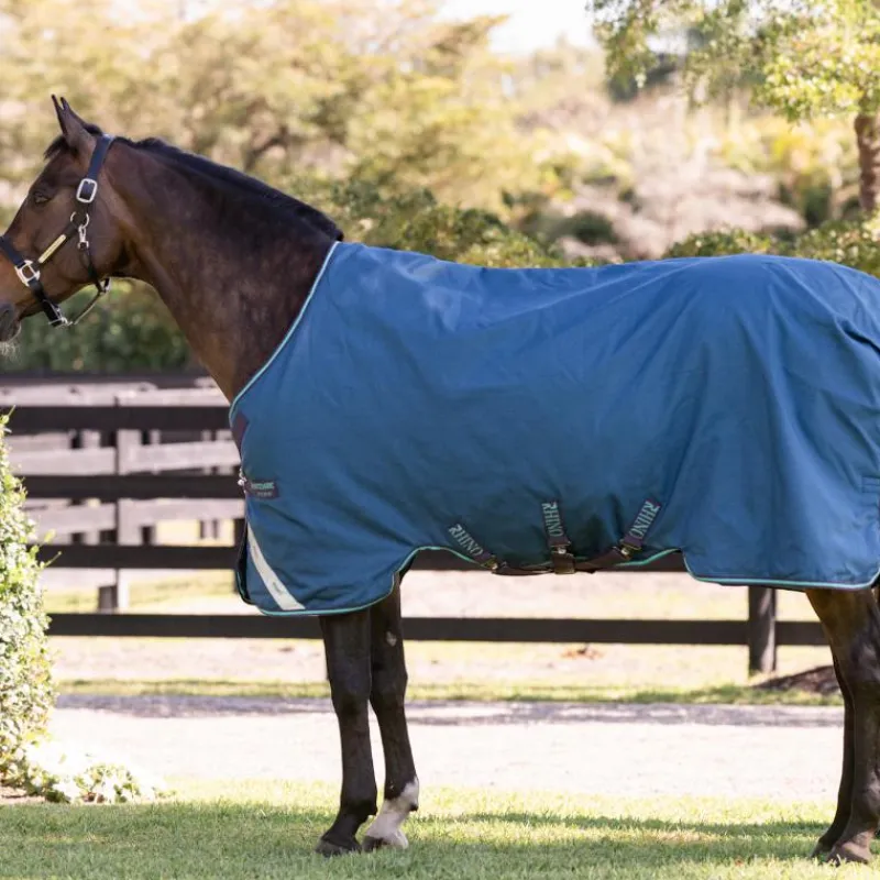 Discount - Couverture d'extérieur Rhino Turnout / gris/ aqua 100g Couvertures Et Chemises